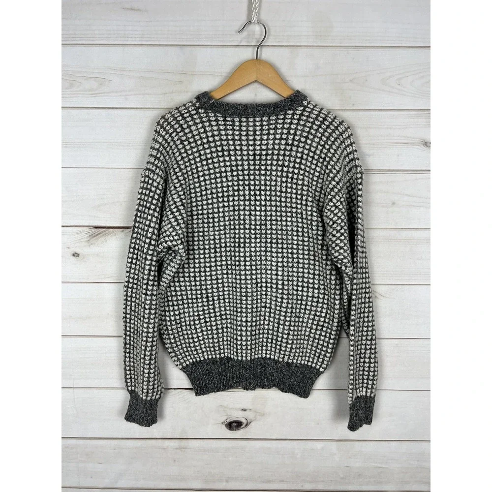 Expressions Sweater Mens Large Chunky Knit Wool Blend Textured Pullover 90s